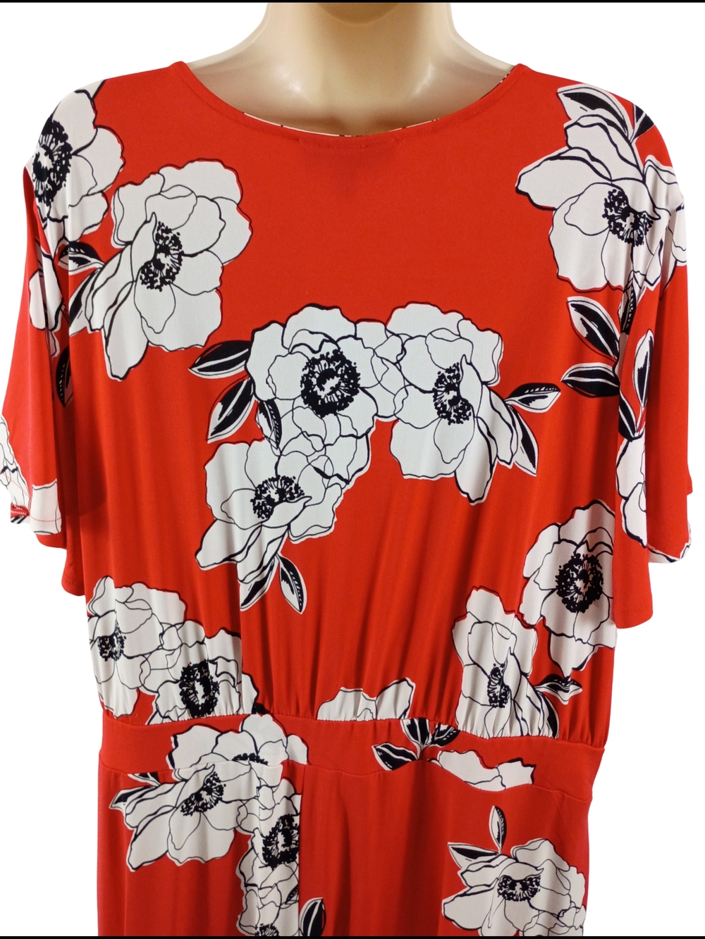 Lane Bryant Red Floral Midi Wrap Style Dress Size 22/24 - Picture 5 of 8